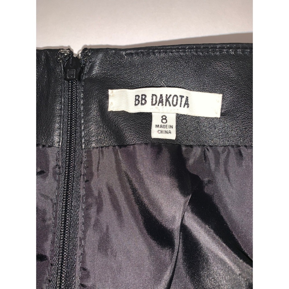 BB Dakota Women's Black 100% Leather Skirt Size 8 - Picture 3 of 9